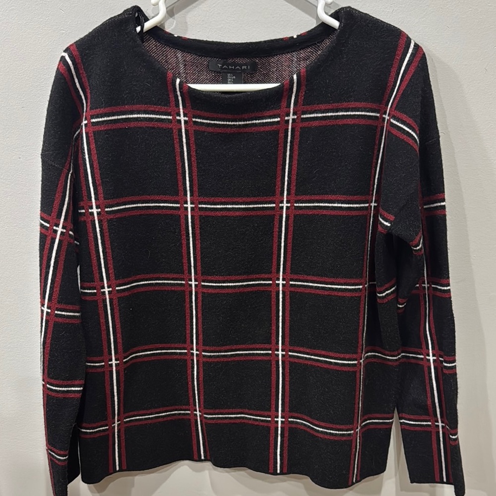 Black and Red Plaid Sweater
